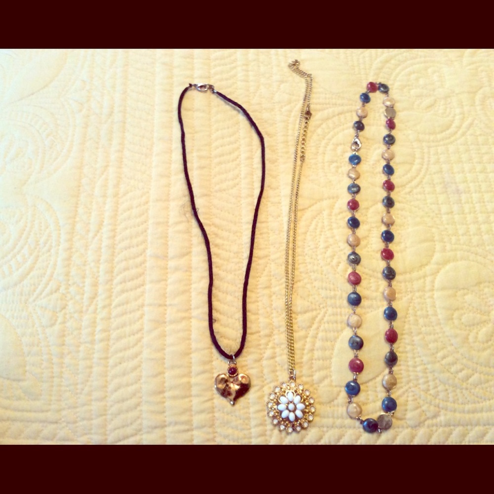 Three necklaces.